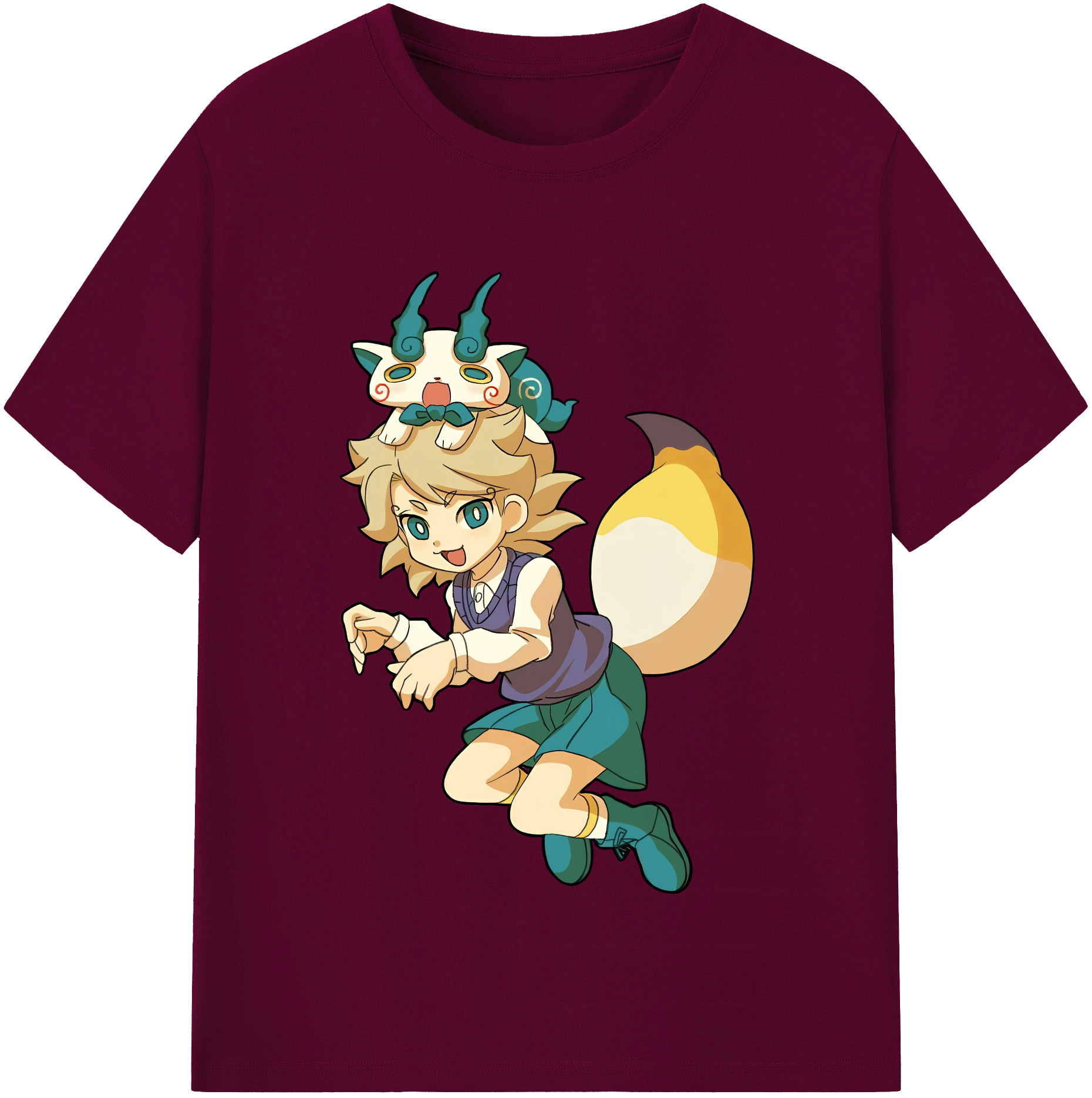 （画像用） 妖怪ウォッチ Yo-kai Watch レディースカジュアルプリントTシャツ（綿100％）